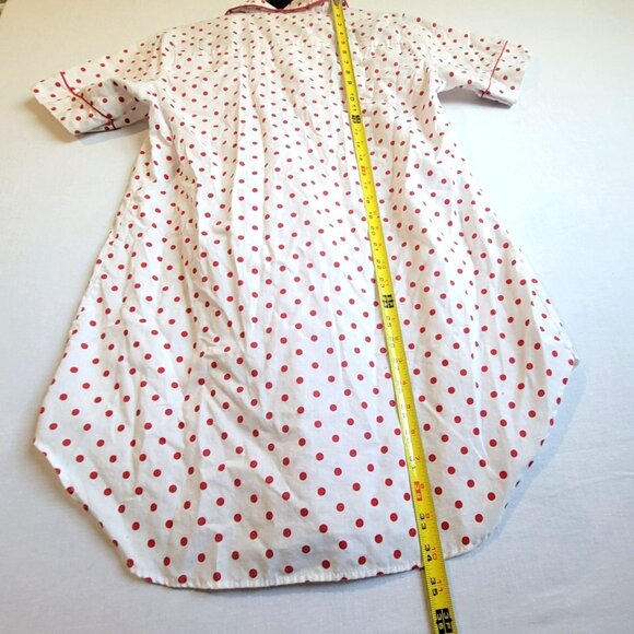 Vintage 80s Nightgown Womens Medium Night Shirt Red White Nite Mates Polka Dot - Picture 4 of 6
